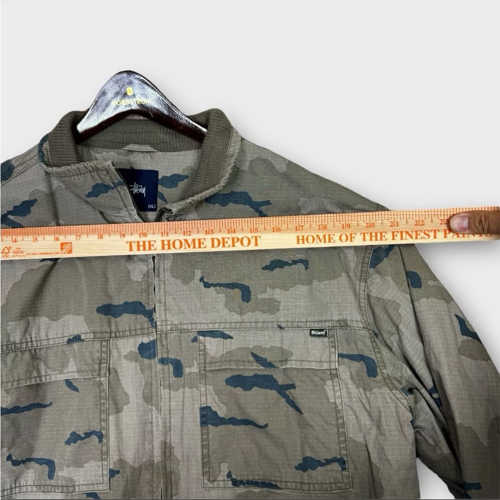 Vtg Stussy Full Zip Camo Jacket Men’s XL Green Long Sleeve Preppy Street Wear - Picture 9 of 12